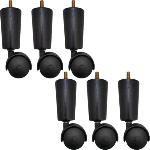 Conjunto 6 Pe de Cama Box Solteiro Baú Rodizio para Moveis