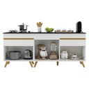 Ver imagem 2 de Kit Armário de Cozinha Balcão para Cooktop 70cm e Gabinete Pia 120cm Veneza Multimóveis Mp2160
