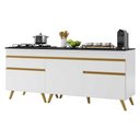 Ver imagem 1 de Kit Armário de Cozinha Balcão para Cooktop 70cm e Gabinete Pia 120cm Veneza Multimóveis Mp2160