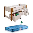 Ver imagem 2 de Cama Infantil Solteiro Com Baús Branco Naty Divaloto Com Colchão Gazin