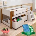 Ver imagem 1 de Cama Infantil Solteiro Com Baús Branco Naty Divaloto Com Colchão Gazin