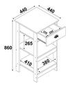 Ver imagem 3 de Aparador de Sala Compacto Colonial 44cm com 1 Gaveta e 2 Prateleiras Mel Oliva