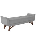 Ver imagem 1 de Puff Recamier Decorativo com Pés em Madeira 160 Cm Itália P05 Veludo Cinza - Lyam Lyam Decor