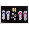 Tapete Capacho Limpe Sim 80x40 Chinelos Patinhas Família Lar Pegadas Decorativo Lar - 4