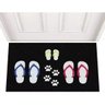 Tapete Capacho Limpe Sim 80x40 Chinelos Patinhas Família Lar Pegadas Decorativo Lar - 3