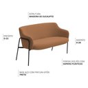 Ver imagem 3 de Sofá Namoradeira 02 Lugares 130cm Jade Base Preto Bouclé Terracota - Nexta Casa