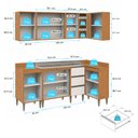 Ver imagem 5 de Cozinha de Canto Compacta Paris 6 Peças com Balcão 120cm Freijó/Branco