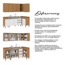 Ver imagem 6 de Cozinha de Canto Compacta Paris 6 Peças com Balcão 120cm Freijó/Branco