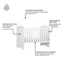 Ver imagem 3 de Quarto de Bebê Duda 4 Portas e Berço Americano Mini Cama Mel Branco Brilho com Colchão Gazin