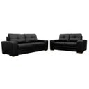 Ver mais imagens de Jogo de Sofá 2 e 3 Lugares Sala de Estar Milano Couro Preto - Gran Belo