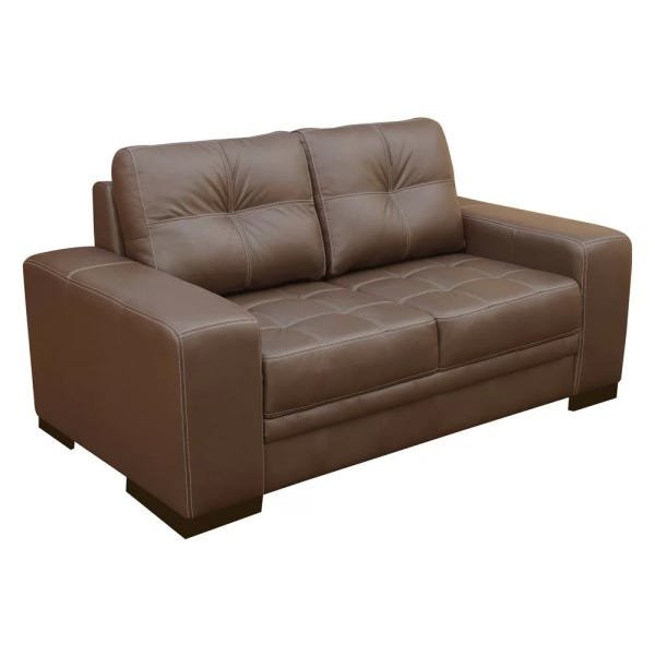 Sofá 2 Lugares Sala de Estar Milano 1,70M Couro Marrom Gran Belo