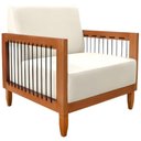 Ver imagem 1 de Poltrona Decorativa Lorena Sala de Estar Recepção Escritório Linho Cor:rustico Natural