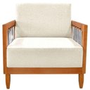 Ver mais imagens de Poltrona Decorativa Lorena Sala de Estar Recepção Escritório Linho Cor:rustico Natural