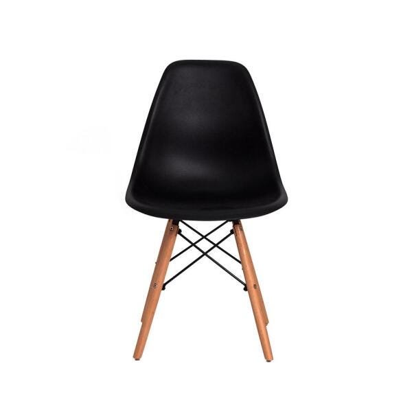 Kit 4 Cadeiras Eiffel Eames Preta Base Madeira - 3