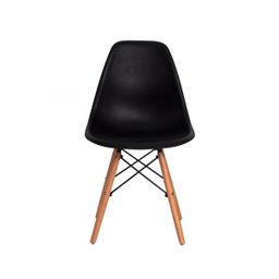 Kit 4 Cadeiras Eiffel Eames Preta Base Madeira - 3