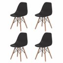 Ver imagem 1 de Kit 4 Cadeiras Eiffel Eames Preta Base Madeira