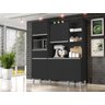 Kit Cozinha Compacta 160cm com 5 Portas 1 Gaveta Isabel Preto - Ajl Móveis - 3