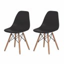 Ver imagem 1 de Kit 2 Cadeiras Eiffel Eames Preta Base Madeira
