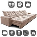 Ver imagem 3 de Sofá Retrátil e Reclinável 4,15m Cama inBox Big Fresh com SoftGel D40 Velupluma Bege