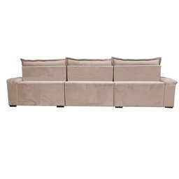 Sofá Retrátil e Reclinável 4,15m Cama inBox Big Fresh com SoftGel D40 Velupluma Bege - 6