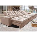 Ver imagem 1 de Sofá Retrátil e Reclinável 4,15m Cama inBox Big Fresh com SoftGel D40 Velupluma Bege