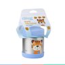 Pote Térmico Bebê Infantil Alimentação Inox +6 Meses 330mL Aço Inoxidável Resistente Clingo - Azul T - 8