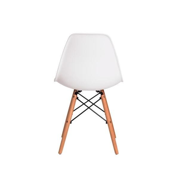 Kit 3 Cadeiras de Jantar Charles Eiffel Eames Branco Base Madeira - 5