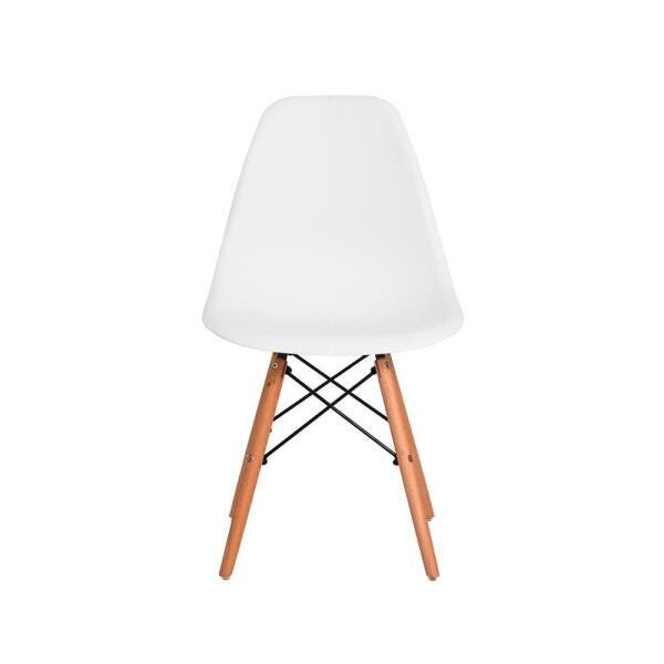 Kit 3 Cadeiras de Jantar Charles Eiffel Eames Branco Base Madeira - 3