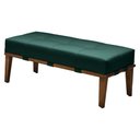 Ver imagem 1 de Puff Decorativo 100cm Martínez Veludo Pés Madeira Verde/Mel - Gran Belo