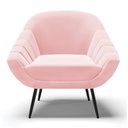 Ver imagem 4 de Kit 01 Namoradeira 02 Lugares e 02 Poltronas Giovana Suede Pés Palito De Ferro - D’Rossi - Rosa Bebê