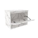 Ver imagem 3 de Balcão Armário Suspenso 60cm Gabinete sem Cuba 1 Porta 1 Nicho para Banheiro Cor Branco Mármore