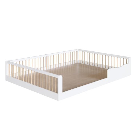Cama Infantil Montessoriana Casal 198x145cm Branco/natural Camoca002