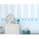 Ver imagem 2 de Papel de Parede Infantil Listras e Faixa Azul Arte Destaque 3 Metros