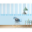 Ver imagem 1 de Papel de Parede Infantil Listras e Faixa Azul Arte Destaque 3 Metros