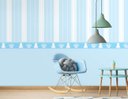 Ver imagem 1 de Papel de Parede Infantil Listras e Faixa Azul Arte Destaque 3 Metros