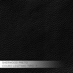 Sofá 2 Lugares Sala de Estar Pés Madeira Laus 1,58M Couro Preto - Gran Belo - 4