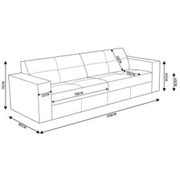 Sofá 2 Lugares Sala de Estar Pés Madeira Laus 1,58M Couro Preto - Gran Belo - 3