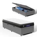 Ver imagem 1 de Cama Box Baú com Colchão Gazin de Espuma D28 Pillow Top Ortoblack Solteiro 88cm
