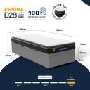 Ver imagem 3 de Cama Box Baú com Colchão Gazin de Espuma D28 Pillow Top Ortoblack Solteiro 88cm