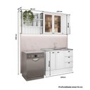 Ver imagem 2 de Cozinha Completa Milla 5 Portas 3 Gavetas MDF 200cm Branco com Pés Móveis Carraro