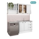 Ver imagem 6 de Cozinha Completa Milla 5 Portas 3 Gavetas MDF 200cm Branco com Pés Móveis Carraro
