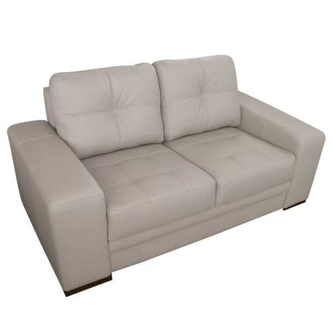 Sofá 2 Lugares Sala de Estar Milano 1,70m Couro Off White - Gran Belo
