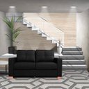 Ver imagem 6 de Sofá 2 Lugares Sala de Estar Pés Madeira Kenny 1,60M Couro Preto - Gran Belo
