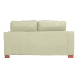 Sofá 2 Lugares Sala de Estar Pés Madeira Kenny 1,60m Couro Off White - Gran Belo - 8