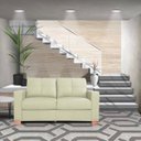 Ver imagem 6 de Sofá 2 Lugares Sala de Estar Pés Madeira Kenny 1,60m Couro Off White - Gran Belo