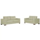 Ver imagem 1 de Conjunto Sofá 3 e 2 Lugares Sala de Estar Kenny Couro Off White - Gran Belo