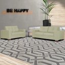 Ver imagem 6 de Conjunto Sofá 3 e 2 Lugares Sala de Estar Kenny Couro Off White - Gran Belo