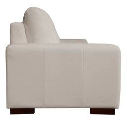 Sofá 3 Lugares Bipartido Sala de Estar Milano 2,40M Couro Off White - Gran Belo - 7