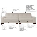 Ver imagem 2 de Sofá 3 Lugares Bipartido Sala de Estar Milano 2,40m Couro Off White - Gran Belo