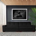 Ver imagem 6 de Sofá 4 Lugares Bipartido Sala de Estar Milano 2,60m Couro Preto - Gran Belo